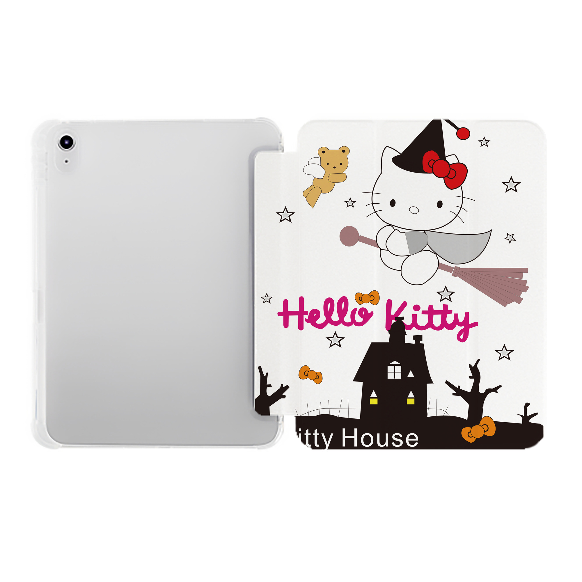 （画像用） Hello Kitty ハローキティ IPad ケース ペン収納付き 三つ折りスタンド PUレザー×シリコン 対応機種9.5/10.5/10.9インチ